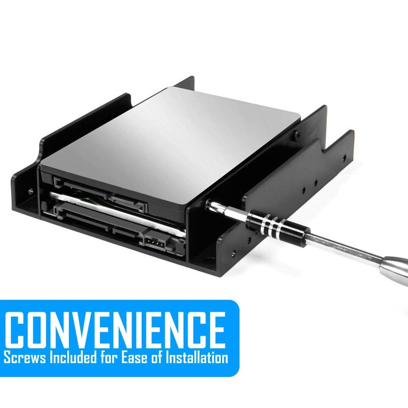 Kingwin SSD Hard Drive Mounting Kit Internal, Convert Any 2 x 2.5â€ Solid State Drive/HDD Into a 3.5 Inch Drive Bay. Mounting Screws Included, Quick and Easy Installation [HDM-226] - Image 3